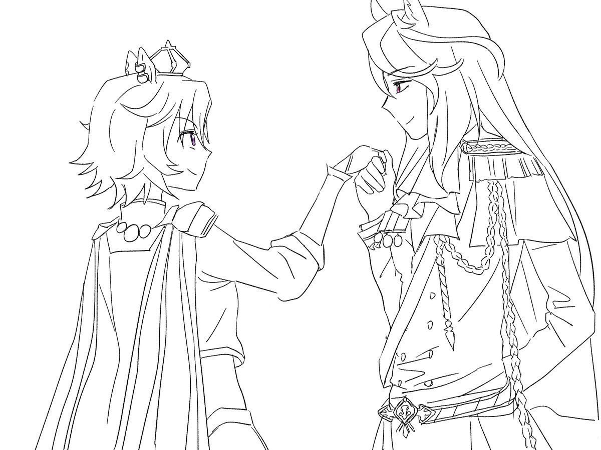 依頼，commission 
跟朋友约的稿子

太对味了omg，就是这个双王看起来相处很友好很和谐，但实际上暗里剑拔弩张暗暗博弈的气氛······好喜欢这个，完全是我想要的双王，神😭😭🥹🥹🥹🥹

#rudope
#皇帝歌剧