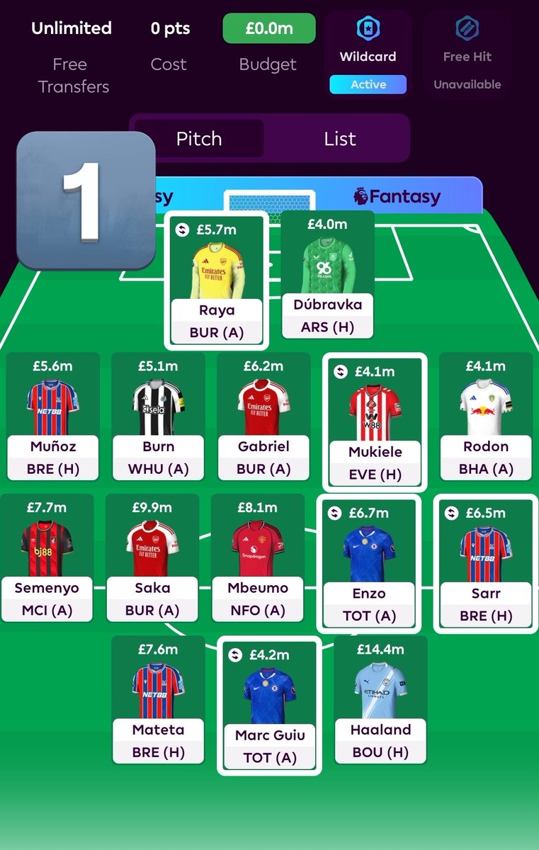 FplBliss's tweet photo. On WC10, which one do you prefer?

1️⃣ Saka + Dead Spot attacker
Or
2️⃣ Triple Arsenal def 🛡+ Woltemade &amp; Longstaff (bench player)

Have played my BB already!

I'm having a really tough time deciding 😅

Poll below ⤵️ https://t.co/4Td02vOTzN