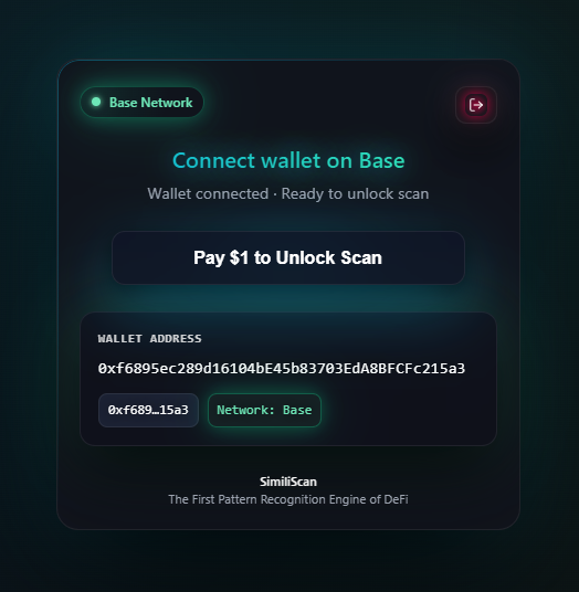 similiscan's tweet image. One dollar. One scan.

Buy on demand with x402 × $SMS.

Scan-as-you-Go release imminent.
