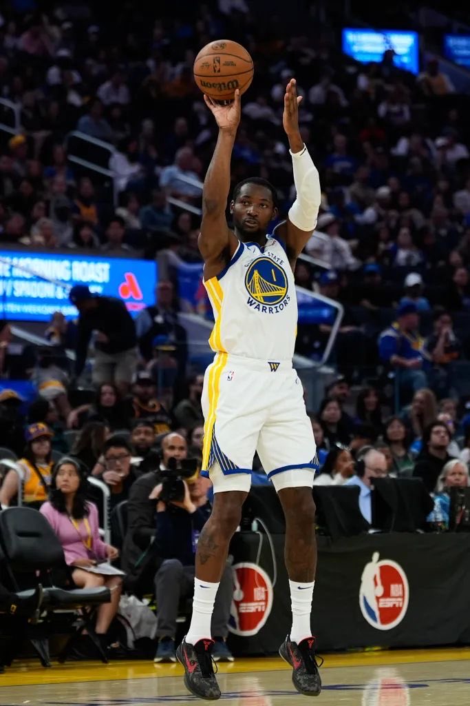 Jonathan Kuminga this season:

@ LAL: 17 PTS (6/11 FG), 9 REB, 6 AST, 1 STL

vs. DEN: 14 PTS (6/11 FG), 5 REB, 3 AST

@ POR: 16 PTS (4/7 FG), 8 REB, 3 AST, 2 STL 

vs. MEM: 25 PTS (9/14 FG), 10 REB, 4 AST, 1 BLK

Stock is rising for JK.