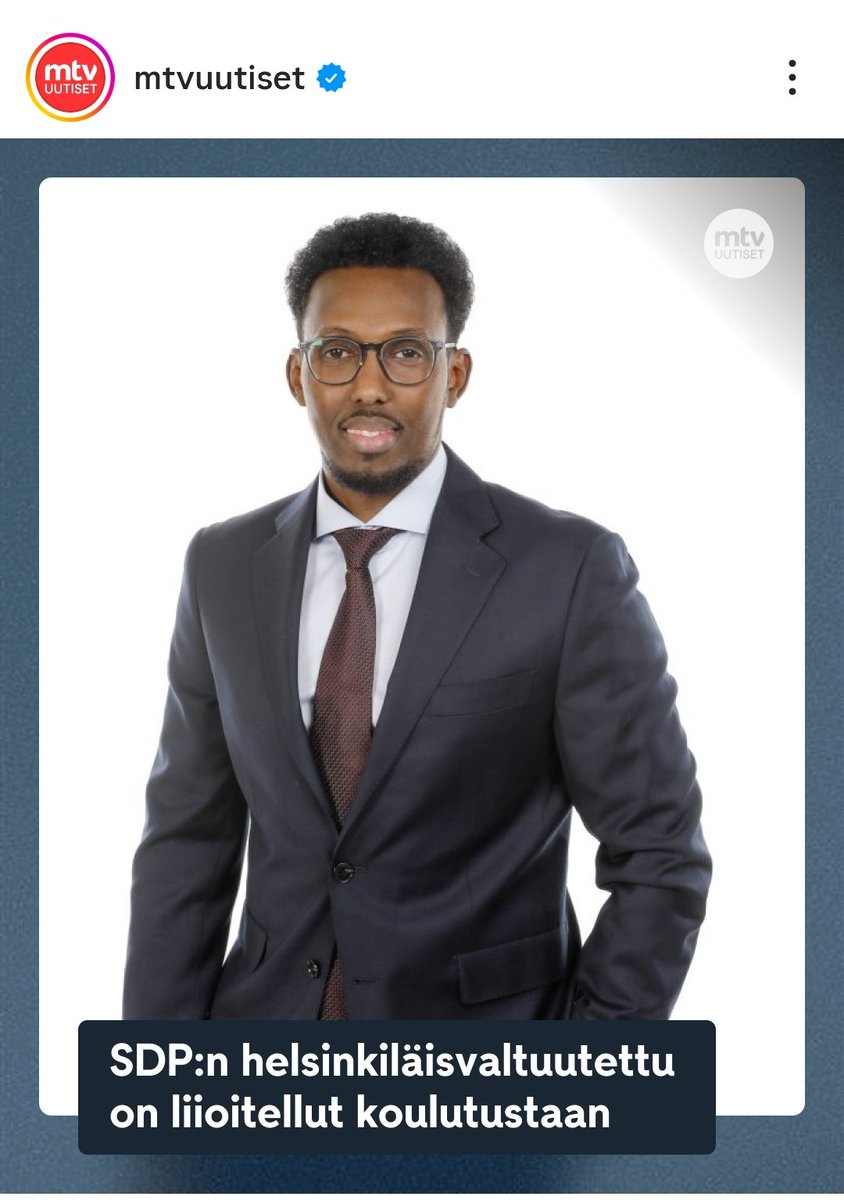 PiiaMetshonkal3's tweet image. &quot;SDP:n helsinkiläinen kaupunginvaltuutettu Mahad Ahmed kertonut vaalimainonnassaan olevansa diplomatian ja poliittisen konsultoinnin maisteri. Todellisuudessa hän on 
suorittanut 60 opintopisteen epävirallisen verkkotutkinnon&quot;

#MelkeinMaisteri
#sdp

mtvuutiset.fi/artikkeli/sdp-…