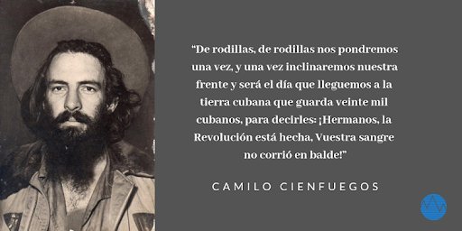 Hoy recordamos a Camilo Cienfuegos.
El Señor de la Vanguardia; hombre de pueblo, alegre, corajudo, carismático, profundamente martiano y fidelista.
Su lealtad, coraje y valor lo convierten en Paradigma de la Revolución Cubana.
#CubaViveEnSuHistoria
#Cuba 🇨🇺🇨🇺🇨🇺