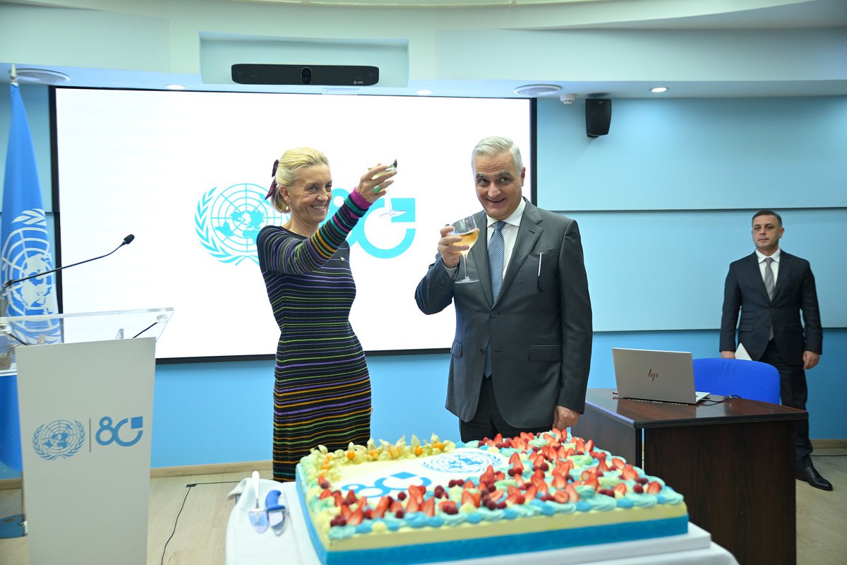 #UN80 at UN Armenia began with the official flag-raising, continued with "Shared Lives, Shared Future" exhibition about #Armenia’s historical milestones, the UN Armenia’s efforts to improve people’s life &amp; promote #SDGs, &amp; an exhibition celebrating the country’s rich biodiversity