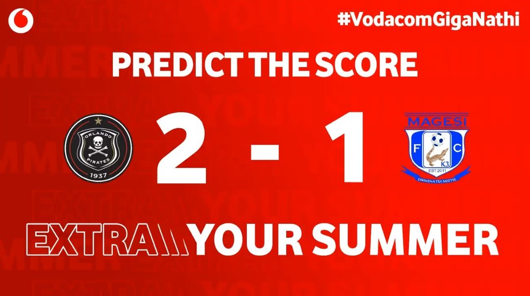 ThembaMavuso7's tweet photo. @orlandopirates @MagesiFC @VodacomSoccer #VodacomGigaNathi 
Orlando Pirates win https://t.co/s4efDD6bBR