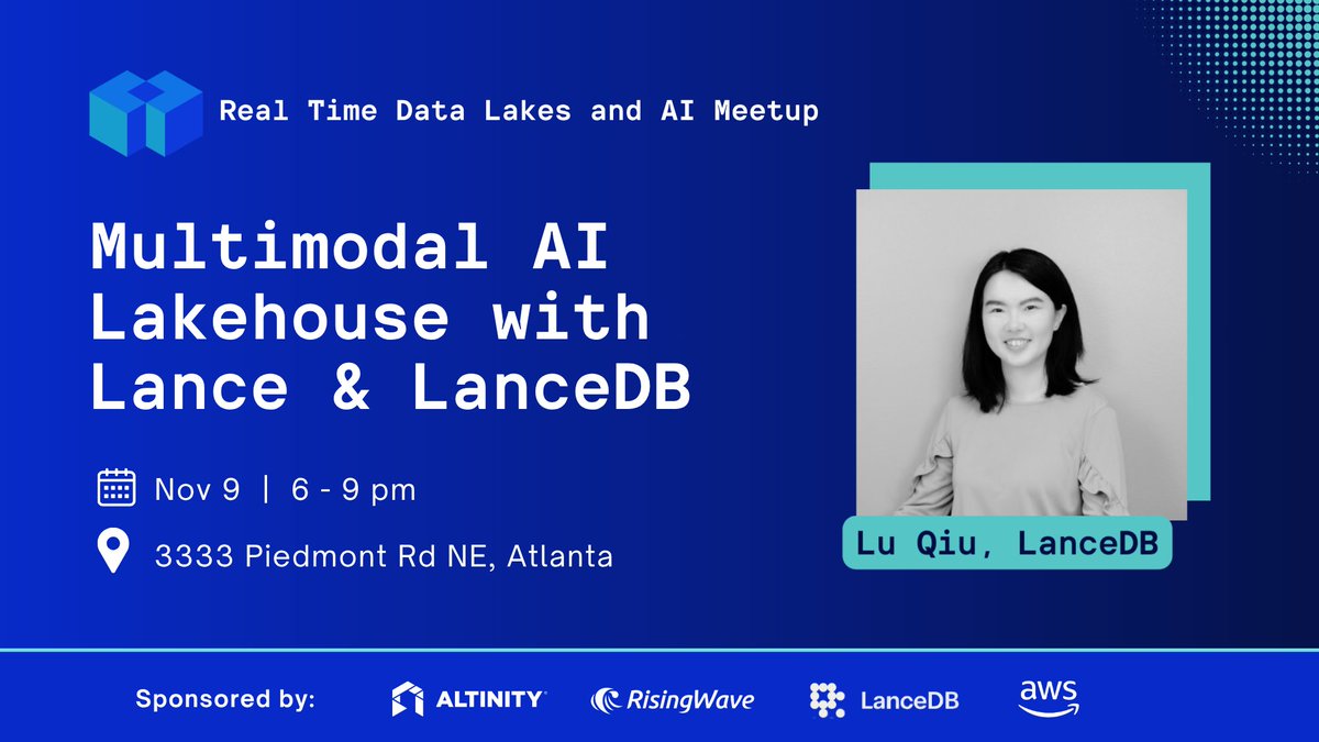 AltinityDB's tweet image. We’re bringing the Real-Time Data Lakes series to #Atlanta on Nov 9!

Hear from Altinity, @RisingWaveLabs, @lancedb, &amp;amp; @awscloud (coming soon) on:
⚡ #ClickHouse® &amp;amp; Apache Iceberg integration
🌊 Streaming-first Iceberg engine
🧠 Multimodal #AI lakehouses

hubs.la/Q03Qphpr0