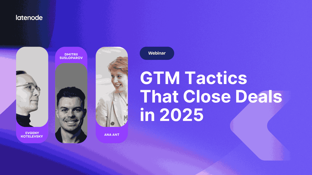 latenode's tweet photo. GTM Tactics That Actually Close Deals in 2025 🔥

How do you scale outreach, stay authentic, and close deals faster - all while AI eats half your GTM playbook?

We unpacked it live with three GTM experts, and the replay is now up 👇

Key Highlights
1️⃣ AI Sales Agents - Automate lead scraping, scoring, commenting, and outreach with human-like tone. One agent = 10 SDRs.

2️⃣ Automation vs Authenticity - Automate only what’s proven. Keep high-value DMs and brand building manual. Hybrid > 100% automation.

3️⃣ Top Outreach Tips for 2025
- Merge outreach with event marketing
- Use AI agents for LinkedIn commenting
- Test messages on synthetic users
- Target website visitors via intent tools

Takeaway:
The future of GTM is AI + human creativity - automate the process, not the connection.

👉 Watch the full webinar replay: https://t.co/dzUvICk8qN