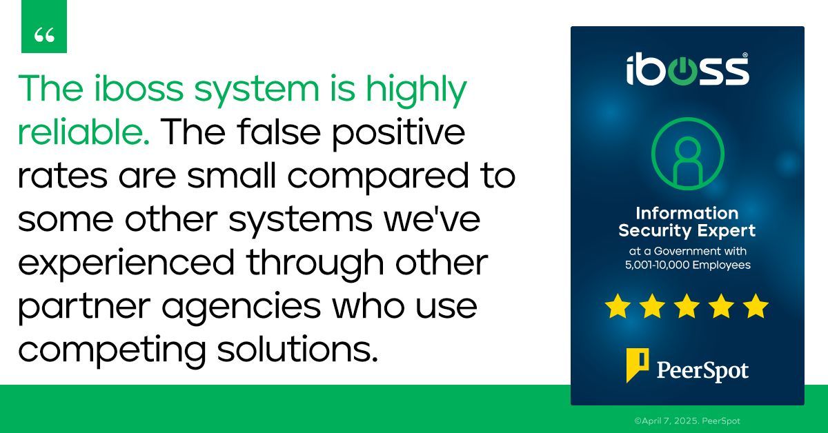 ibossCloud's tweet image. 📈 Results that speak volumes.

We’re honored to earn a 5-star rating on PeerSpot — a true testament to the impact we make for professionals who count on us every day.

Thank you for your trust and partnership.

#SecurityThatWorks #PeerSpot #CustomerTrust #SASE