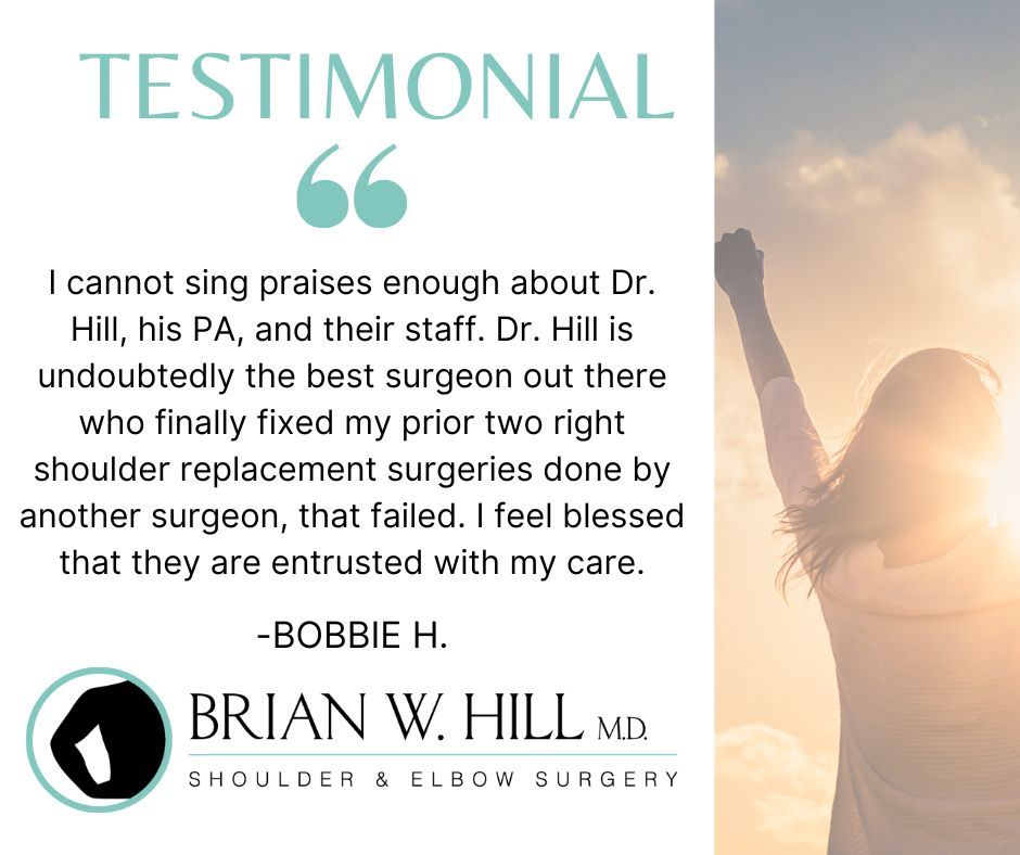 Thank you for the kind words, Bobbie, and for trusting us with your care! 🌟 We’re so glad you’re finally finding relief! #BrianWHillMD #shouldersurgeon #shoulderdoc #palmbeachorthopaedicinstitute #orthopedic #patienttestimonial #testimonialtuesday #patientstory