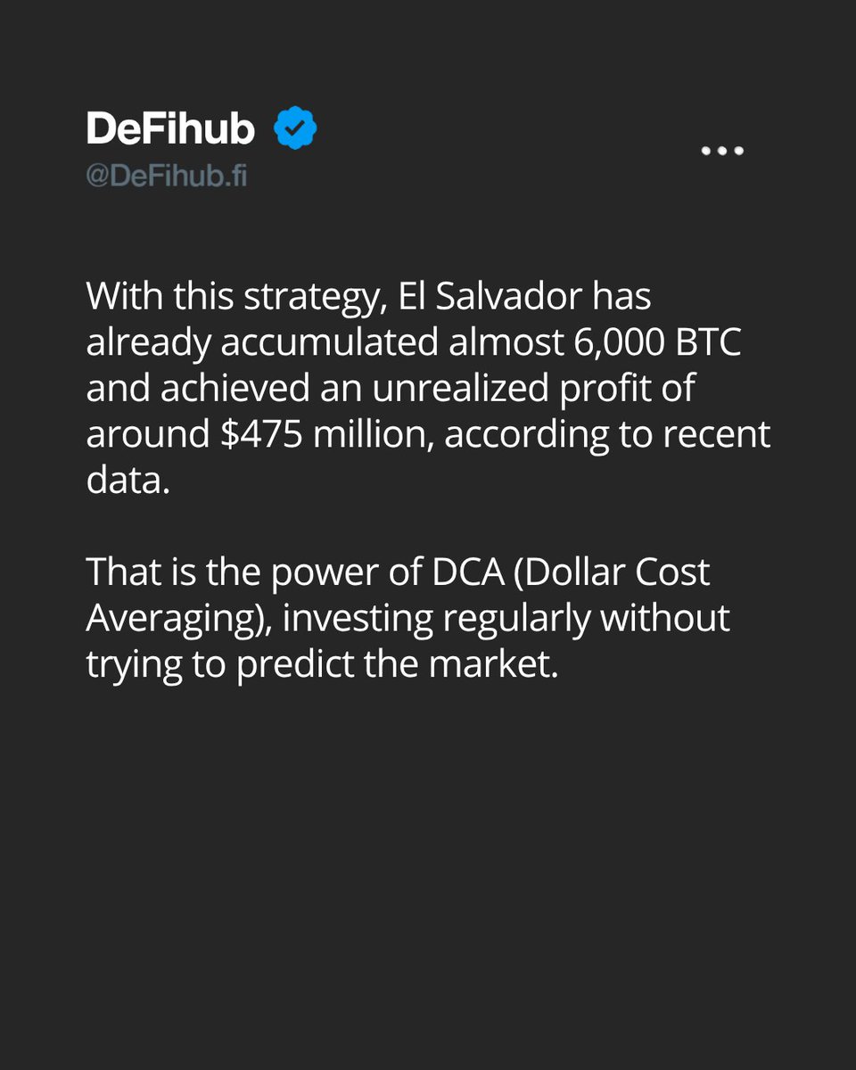 defihub_fi's tweet photo. Discipline beats luck. El Salvador’s success with Bitcoin shows the power of consistency.

Now, you can follow the same path with DeFihub. https://t.co/sjl8zOqsdb

#Bitcoin #ElSalvador #Crypto #DCA #DeFi #DeFihub #Blockchain https://t.co/FlW5sH31gb
