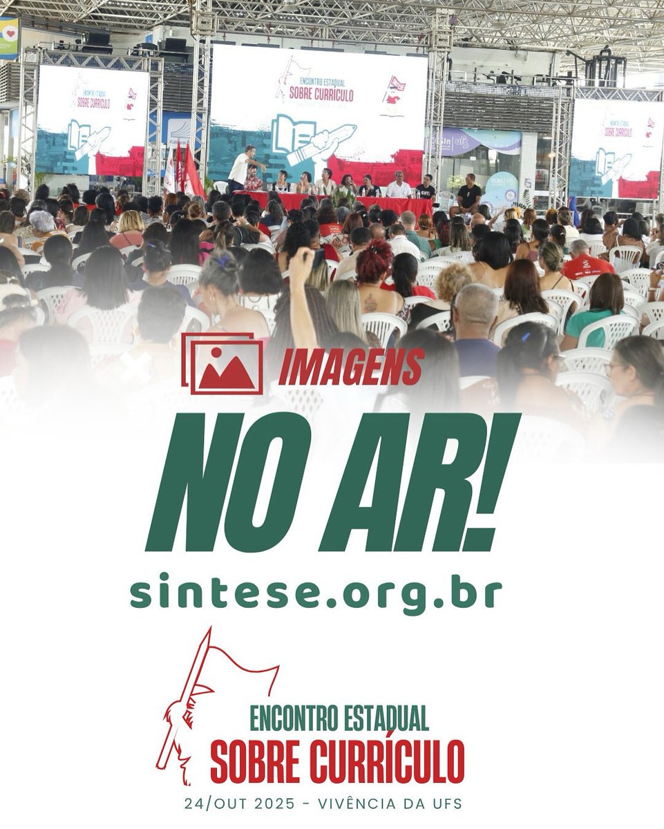 sintese's tweet photo. 📸 As imagens do Encontro Estadual sobre Currículo já estão no ar!
Reviva os melhores momentos desse importante espaço de reflexão, resistência e diálogo sobre a educação pública em Sergipe. ✊📚

👉 Confira tudo em: https://t.co/MPuVUPesVF https://t.co/fq5G47WTqw