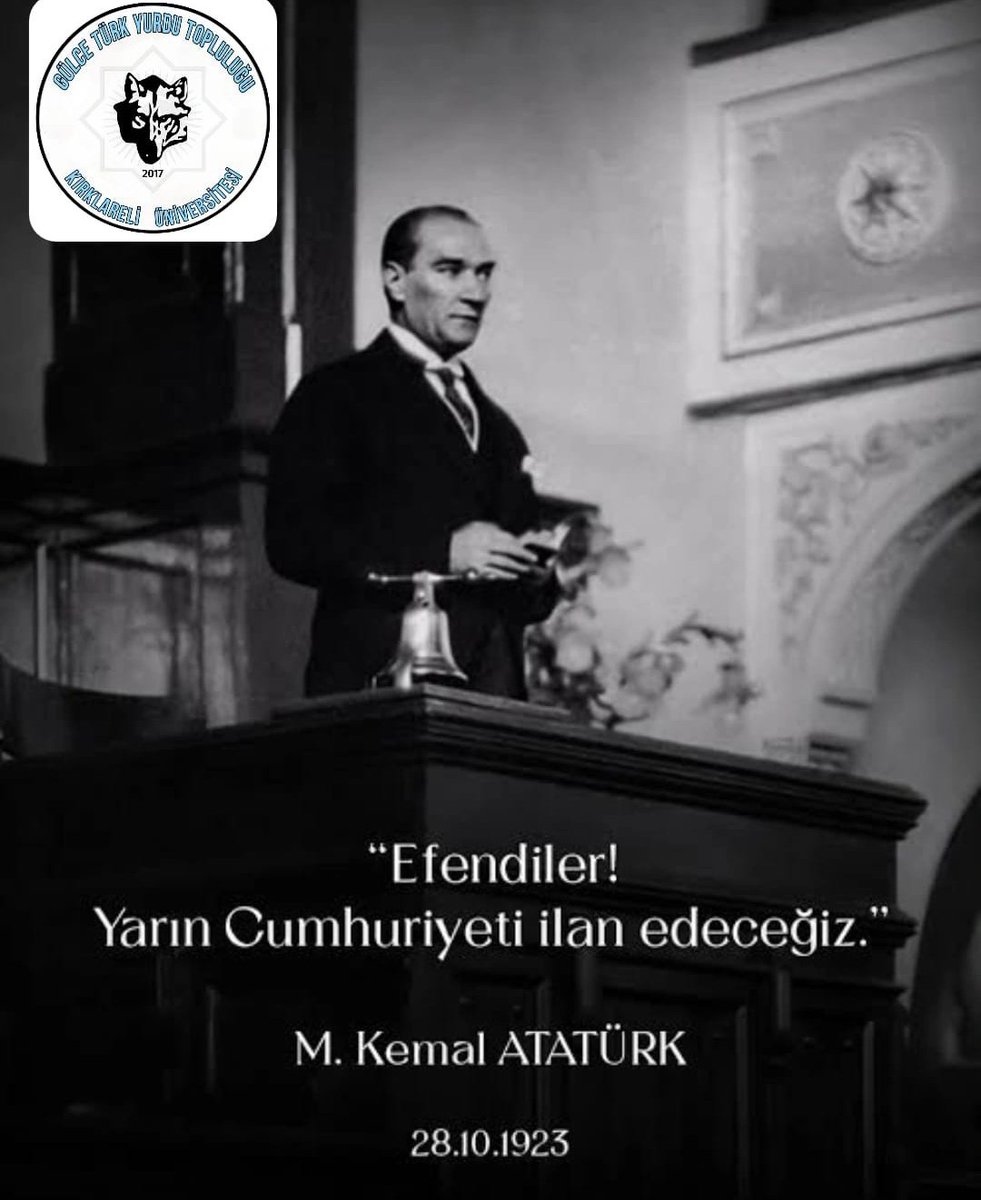 GulceKlu's tweet photo. "Efendiler! Yarın Cumhuriyeti ilan edeceğiz."

- Halaskargazi Mustafa Kemal Atatürk 

28.10.1923 https://t.co/3NTHNFsd0Q