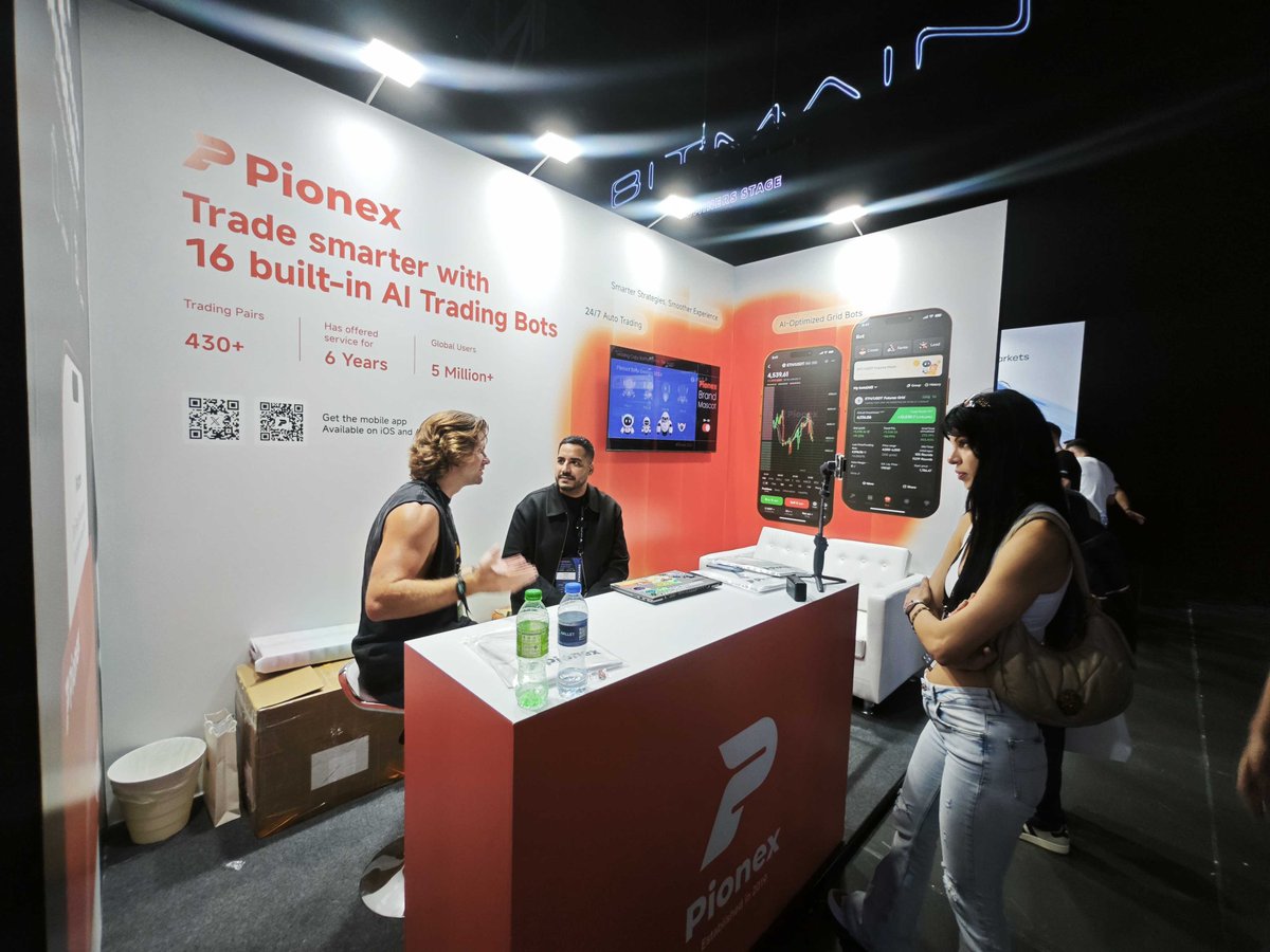 pionex's tweet photo. Catch us at Pionex Booth S14 at #BlockchainLife2025! 🚀 @BlLife_Forum
A hub to explore cutting-edge crypto tools, connect with fellow innovators, and discover why Pionex is shaping the future of blockchain trading.⚡️️
#Pionex #BlockchainLife2025 #PionexAtBlockchainLife #Web3Dubai #CryptoTrading #PionexBot #BlockchainInnovation