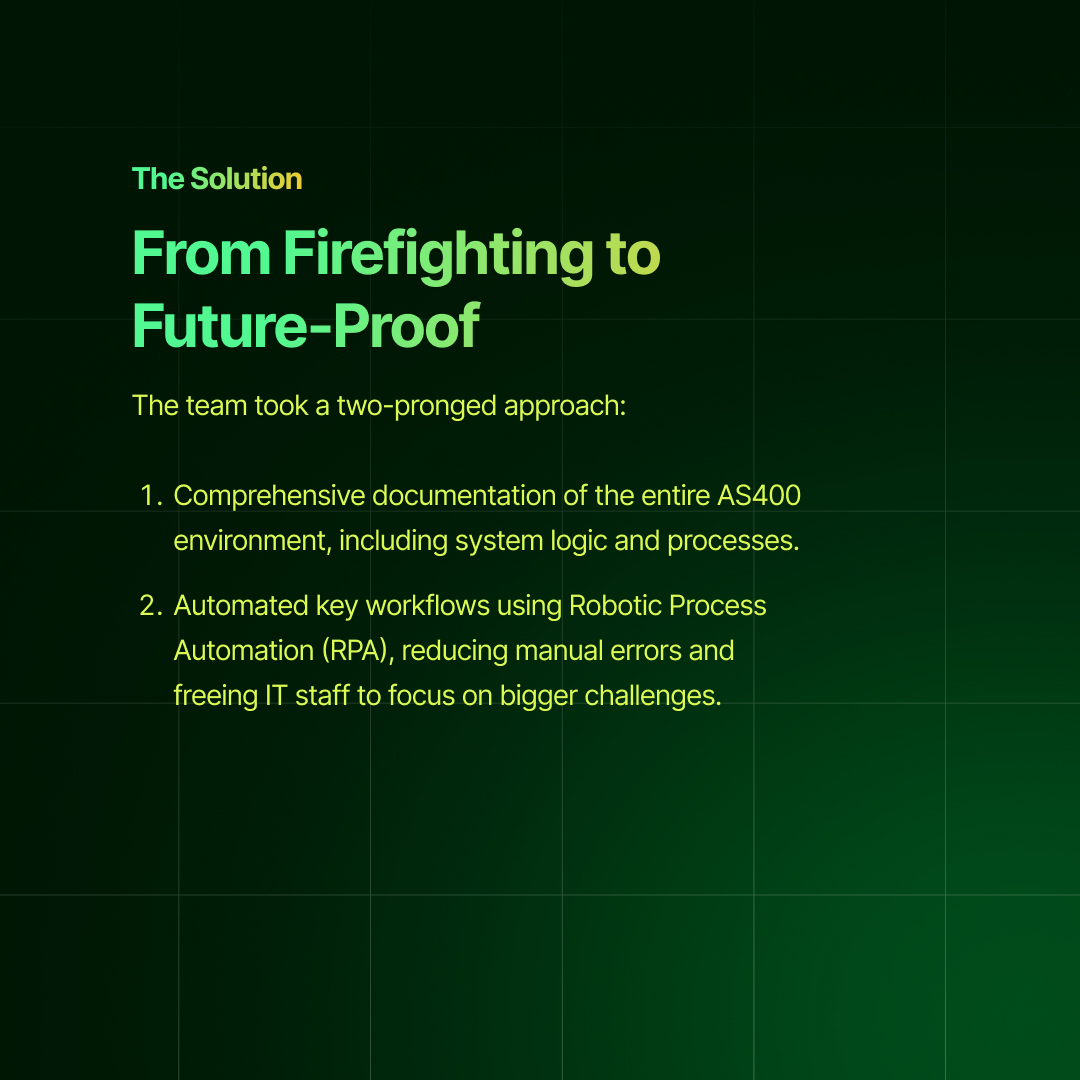 nalashaa's tweet image. Unlock real results from legacy healthcare IT! Discover how documentation and automation transformed this AS400 environment into a powerhouse of efficiency.

Read the Full case study: nalashaa.com/portfolio/as40…

#HealthcareIT #AS400 #ProcessAutomation #DigitalTransformation