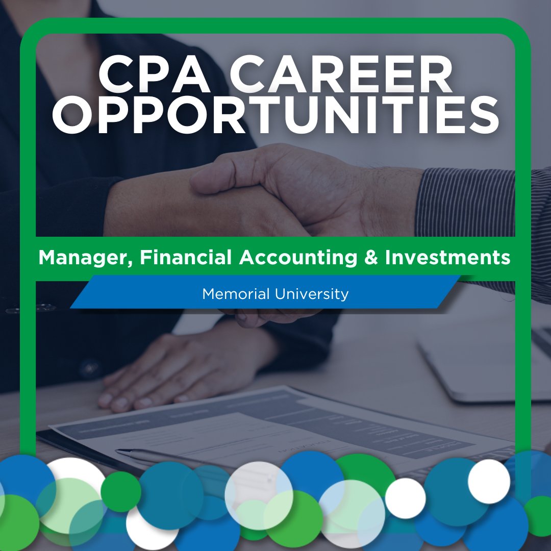 Looking to take the next step in your career?
Check out the latest CPA career opportunity now available on our website.

• Manager, Financial Accounting &amp; Investments - Memorial University

Visit our Career Opportunities page to see this role and more: cpanl.ca/CPANL/Opportun…