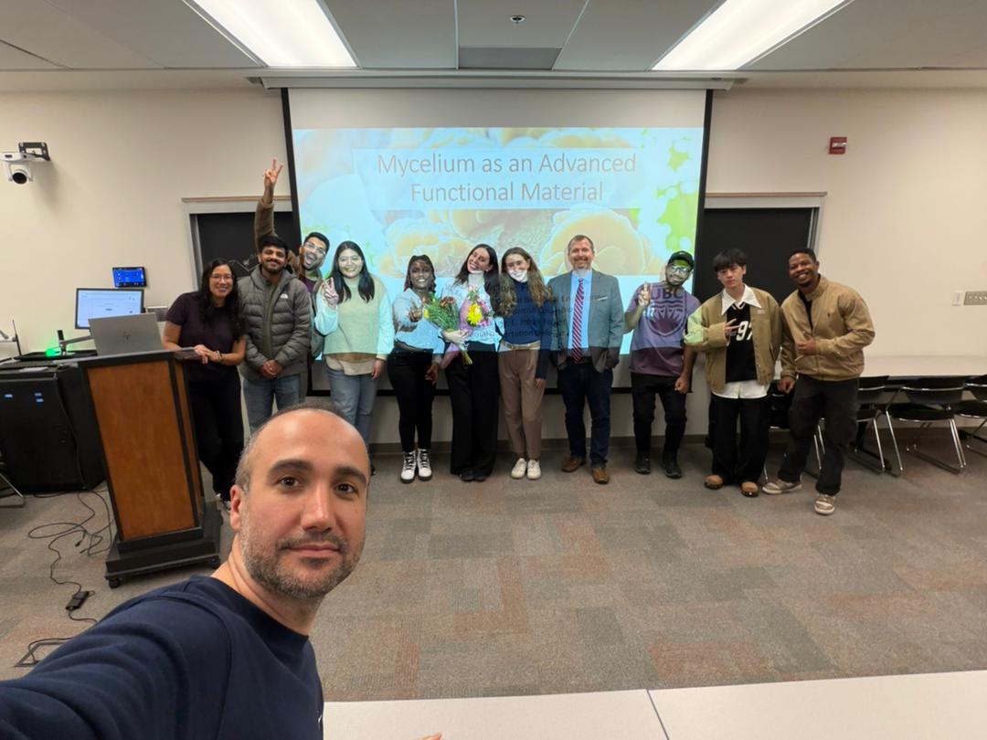 Congrats to Victoria French on a successful PhD defense at UBC. She grew pure mycelium into materials for pollution control: tunable networks, mask layers and membranes that adsorb heavy metals, and laccase membranes that degrade dyes. #biomaterials #mycelium #newPHD <a href="/CHBEUBC/">CHBE at UBC</a>