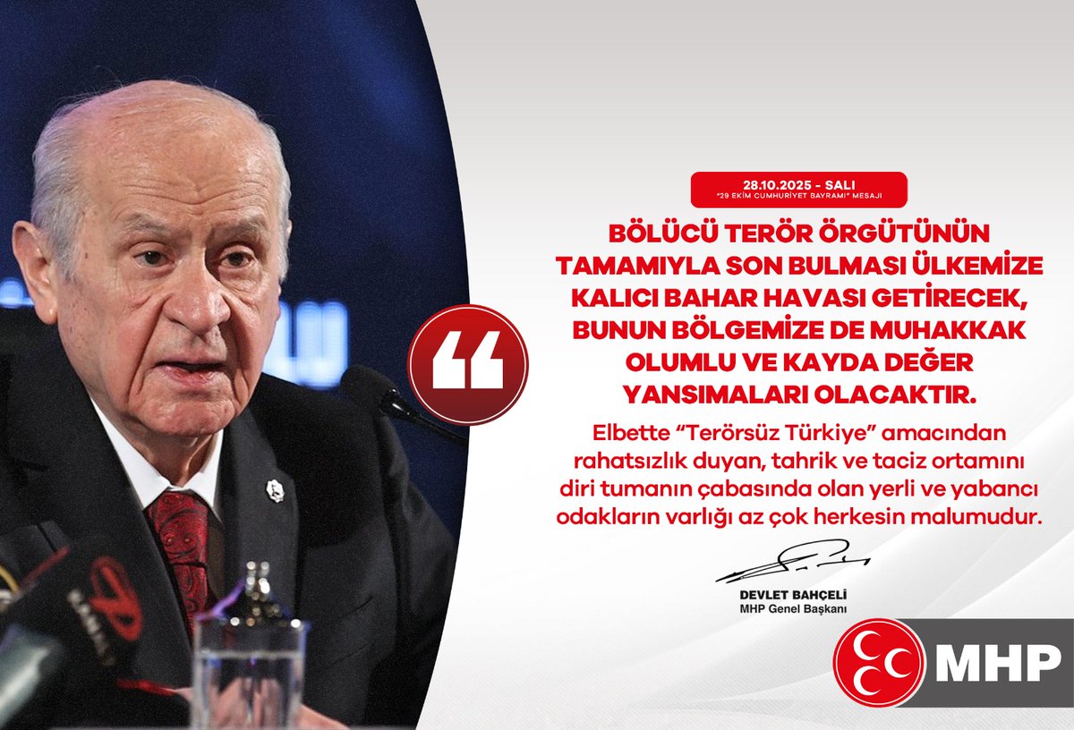 Bölücü terör örgütünün tamamıyla son bulması ülkemize kalıcı bahar havası getirecek, bunun bölgemize de muhakkak olumlu ve kayda değer yansımaları olacaktır.
Elbette “Terörsüz Türkiye” amacından rahatsızlık duyan, tahrik ve taciz ortamını diri tumanın çabasında olan yerli ve