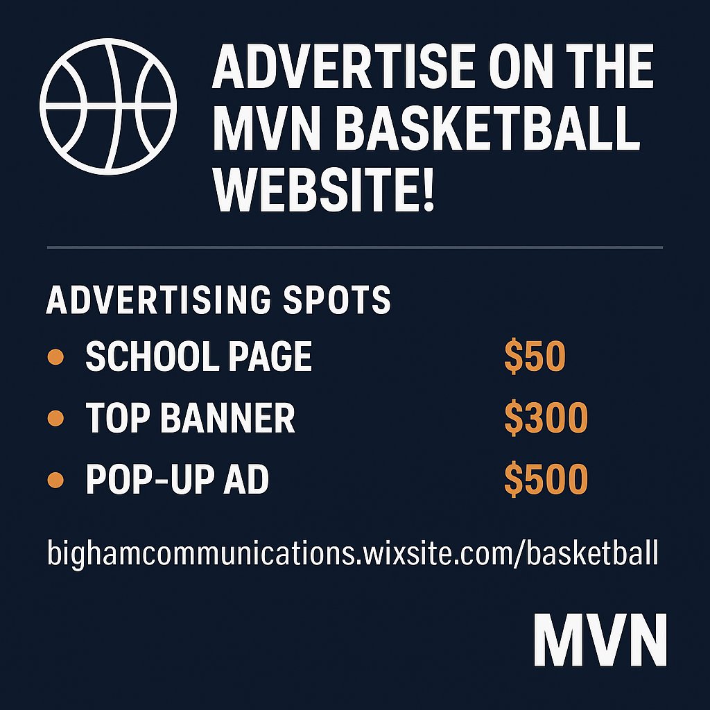 🏀 Advertise on the MVN Basketball Website!
Reach thousands of fans across NW Ohio &amp; NE Indiana this season.
School Page $50 | Top Banner $300 | Pop-Up $500
Support local sports &amp; grow your business!
bighamcommunications.wixsite.com/basketball
#MVNBasketball #MaumeeValleyNetwork  #AdvertiseLocal