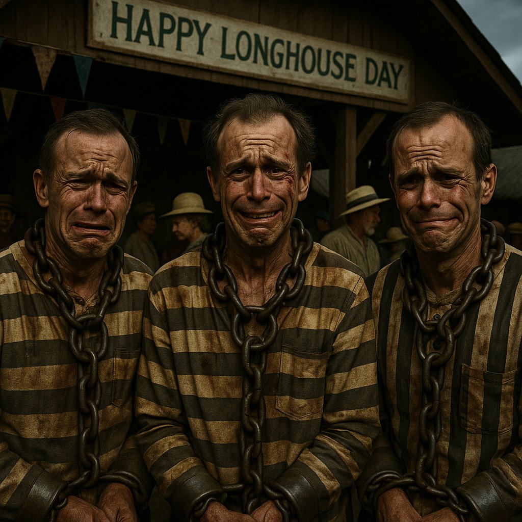 happy Friday and happy longhouse day to everyone celebrating. in honor of the holiday we should stop spreading the harmful ideas about men. stop encouraging men to watch football all weekend while drinking delicious macrobrews and eating their manly frozen pizzas.