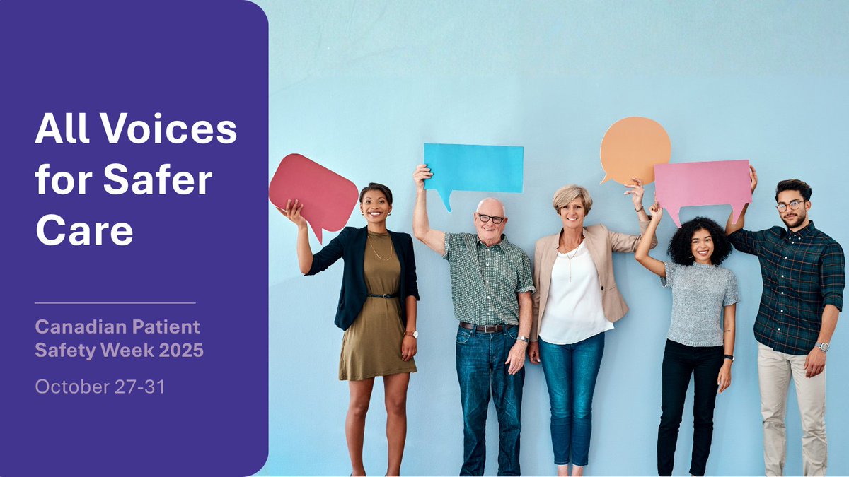 Oct 27-31 is Canadian Patient Safety Week! This year’s theme, All Voices for Safer Care, is focused on how meaningful conversations can make care safer for all.
Whether you are a patient, caregiver, or health care worker, your voice matters. Learn more: bit.ly/4htLFIz