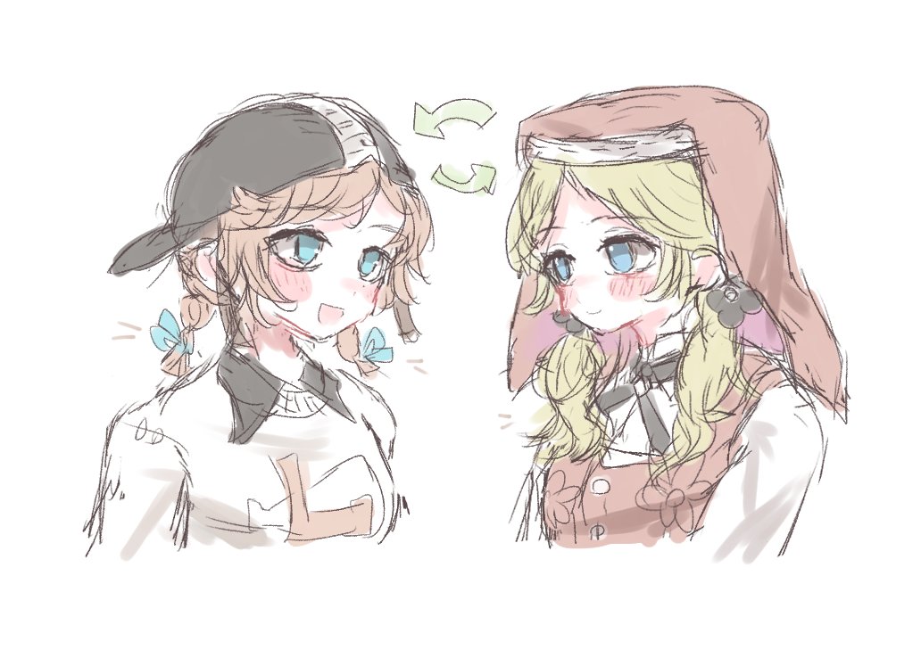 髪型入れ替わりしてみてもかわいいんじゃないかという落書き