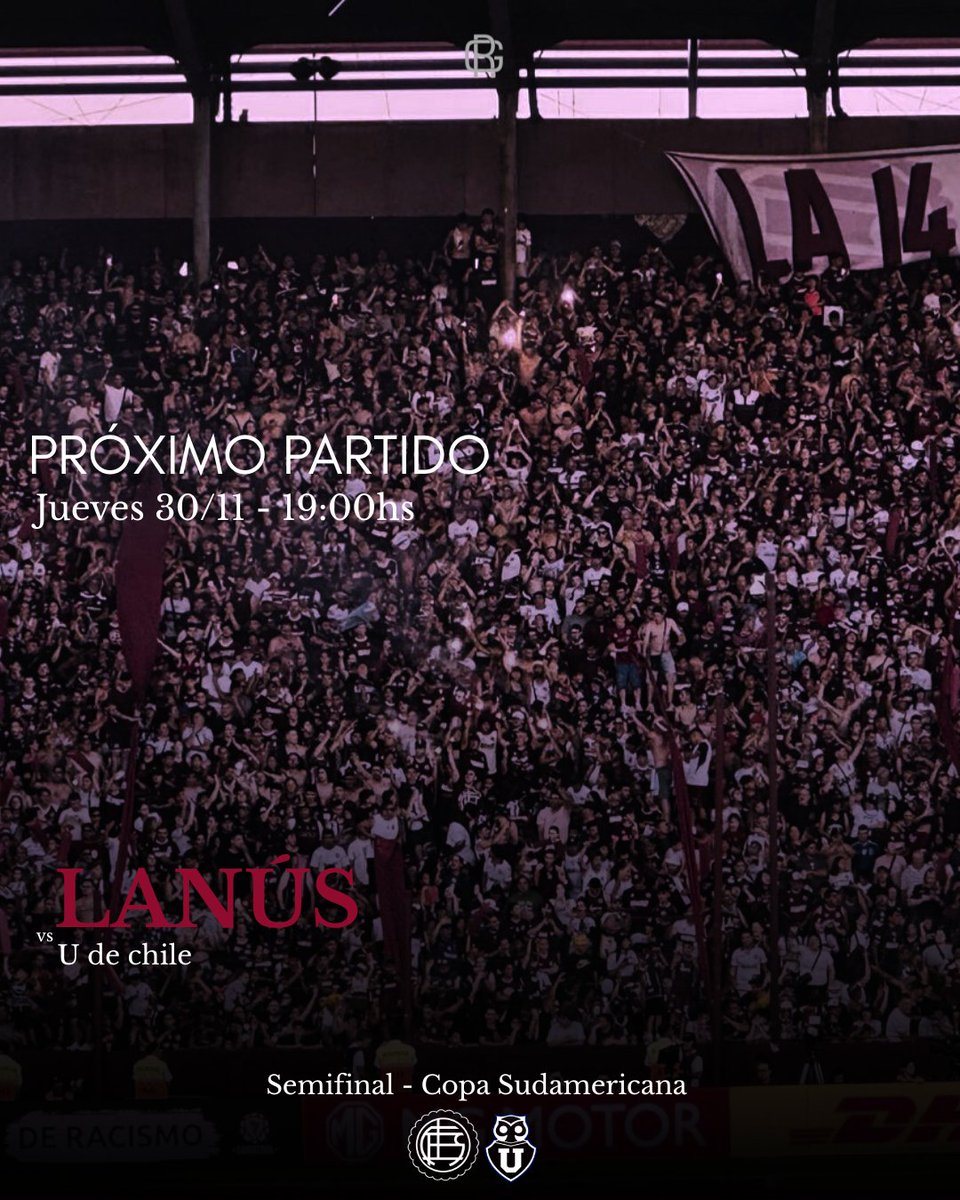 JUEVES DE COPA🇱🇻
#Lanus enfrentará este jueves a Fortaleza repleta a los chilenos por la vuelta de la semifinal de la #CopaSudamericana