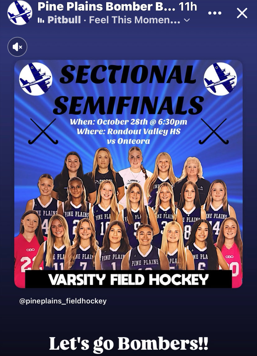 Varsity Field Hockey 🏑 vs Onteora at Rondout HS 630pm in Section IX semis.