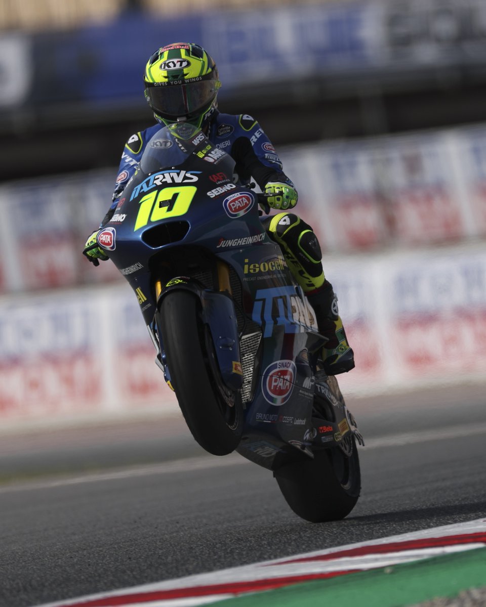 MotoGP's tweet photo. This week's wheelie is brought to you by new #Moto2 Championship leader &amp; future #MotoGP rider Diogo Moreira! https://t.co/cSn4BlIUnr