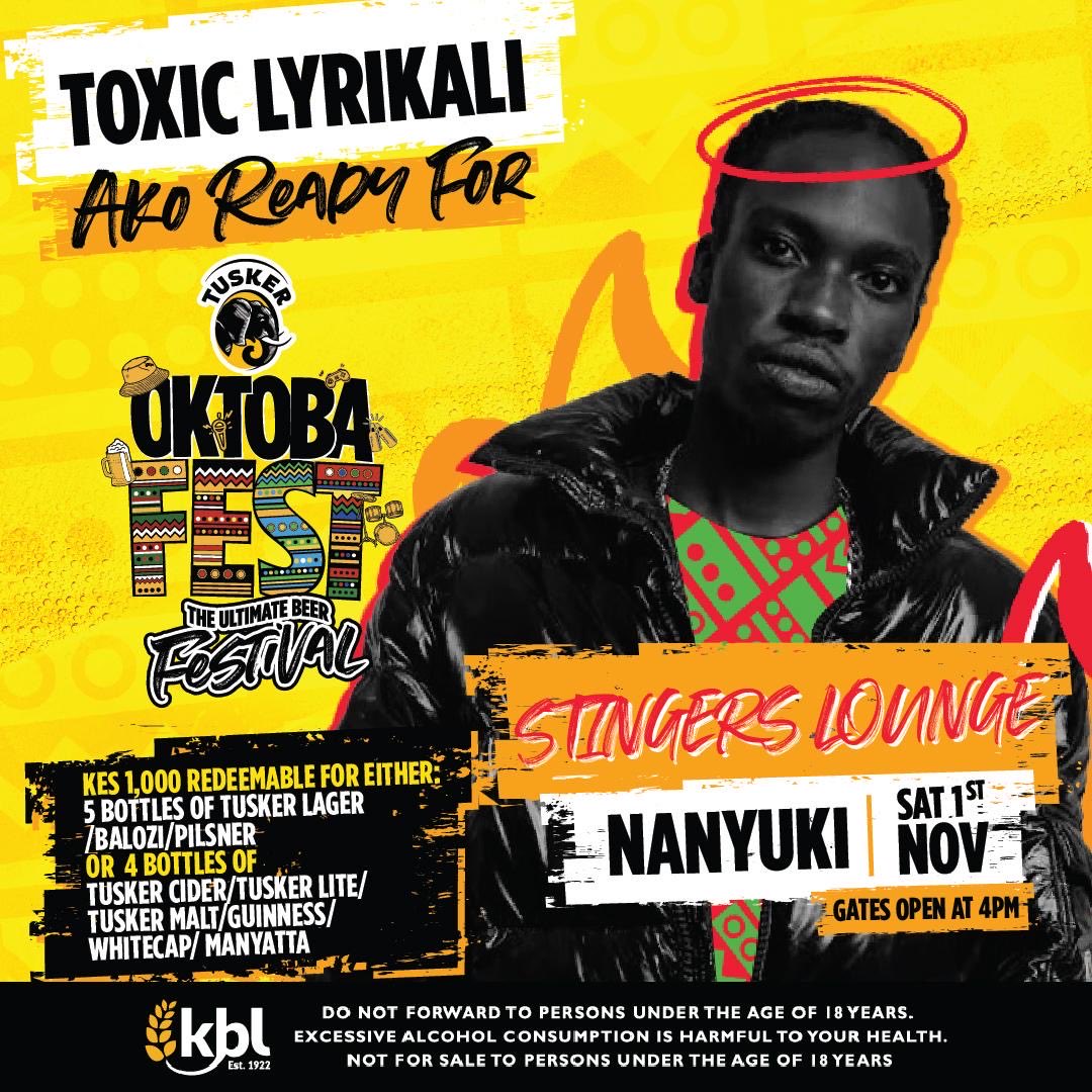Silvakidole's tweet image. Nyanyuki Tayari!
It’s about to go down this Saturday, Nov 1st at Stingers Lounge, Gates open 4PM.

Spend Ksh 1,000 and get 5 bottles of Tusker Lager/ Balozi / Plisner  or 4 bottles of Tusker Cider, Malt, Light, Guinness, Whitecap or Manyatta.

#Oktobafest2025 #HowWeDo