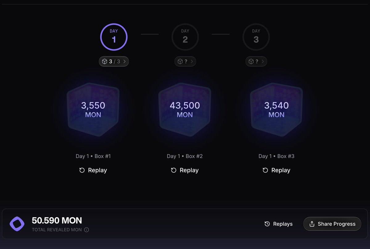 cryptowithlollo's tweet image. MONAD BOXES 🎁 Love it @monad 

Let's see tomorrow