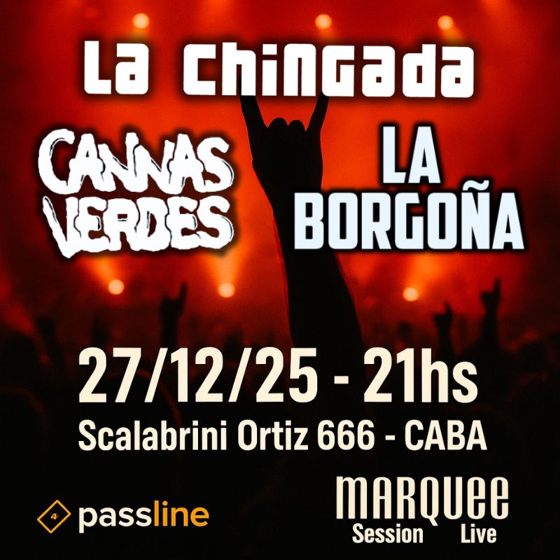 ¡Que alegría nos da anunciar esta fecha!
📢 El sábado 27/12/25 en el Marquee, compartimos la noche con dos bandas amigas <a href="/laborgonia/">LA BORGOÑA</a> y <a href="/lachingadarock/">juan manuel blasco</a> para cerrar el año con mucha música.
Entradas a la venta por Passline.
passline.com/eventos/la-chi…