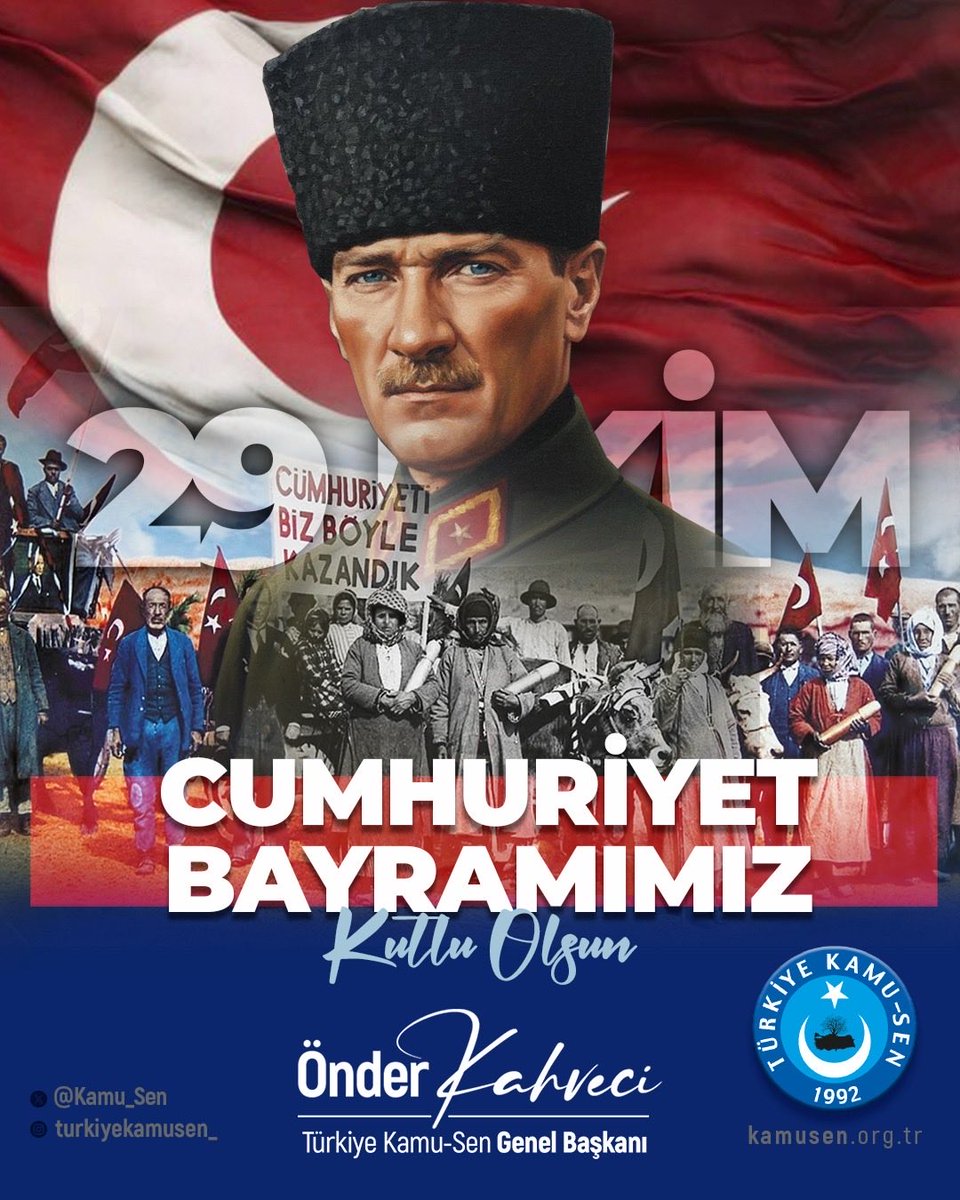 Cumhuriyetimizin 102. yılı Kutlu Olsun! 🇹🇷

Türk milleti olarak, bizlere düşen görev; kurucu iradenin emanet ettiği milli ve manevi değerlere sahip çıkarak, güçlü ve müreffeh bir Türkiye idealine sadakatle hizmet etmektir.

Cumhuriyetimizin 102. Yılında, başta Gazi Mustafa Kemal