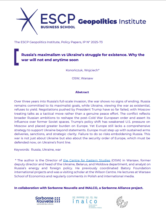 In my paper for Paris-based <a href="/ESCP_bs/">ESCP Business School</a>, I argue that Russia’s maximalist goals, Ukraine’s fight for its very existence, and the West’s inability to effectively hit Moscow mean this war is unlikely to end anytime soon.

👉escp.eu/sites/default/…