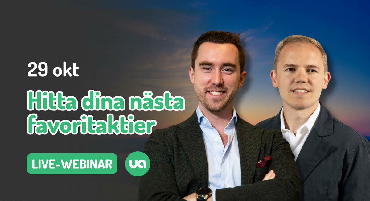 Häng på mig och <a href="/AlexanderGust/">Alexander Gustafsson</a> när vi snackar om hur man hittar tenbaggers och nya favoritaktier. Blir både för de som är nybörjare och nördiga🤓. Flera 📈📊utlovas 😃. Anmäl dig på Unga Aktiesparares hemsida.