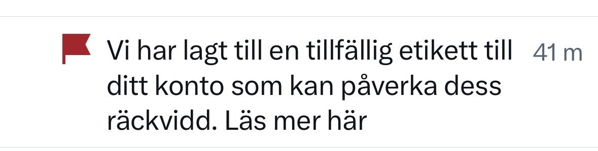 Va fan är det här?? 
När jag läser förklaringen, så får jag en uppfattning om att jag antagligen gillat för många inlägg eller att någon har anmält mig för något. 🤔