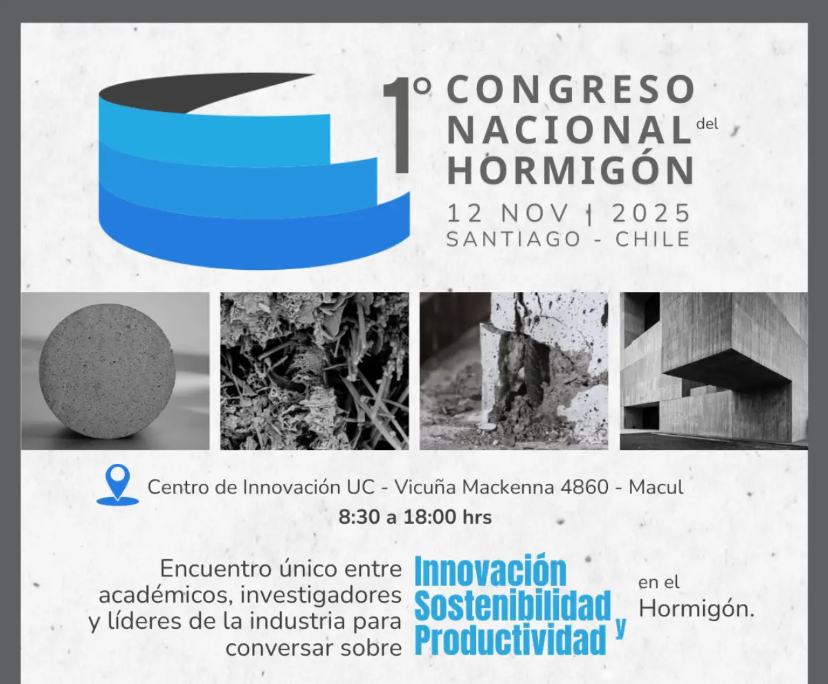 [Noticia ICH] El Centro de Innovación del Hormigón UC realizará el primer Congreso Nacional del Hormigón el 12 de noviembre. Participarán representantes del sector público, privado y académico con 30 presentaciones técnicas. Patrocina el #ICH.

Detalles, AQUÍ ▶️▶️
