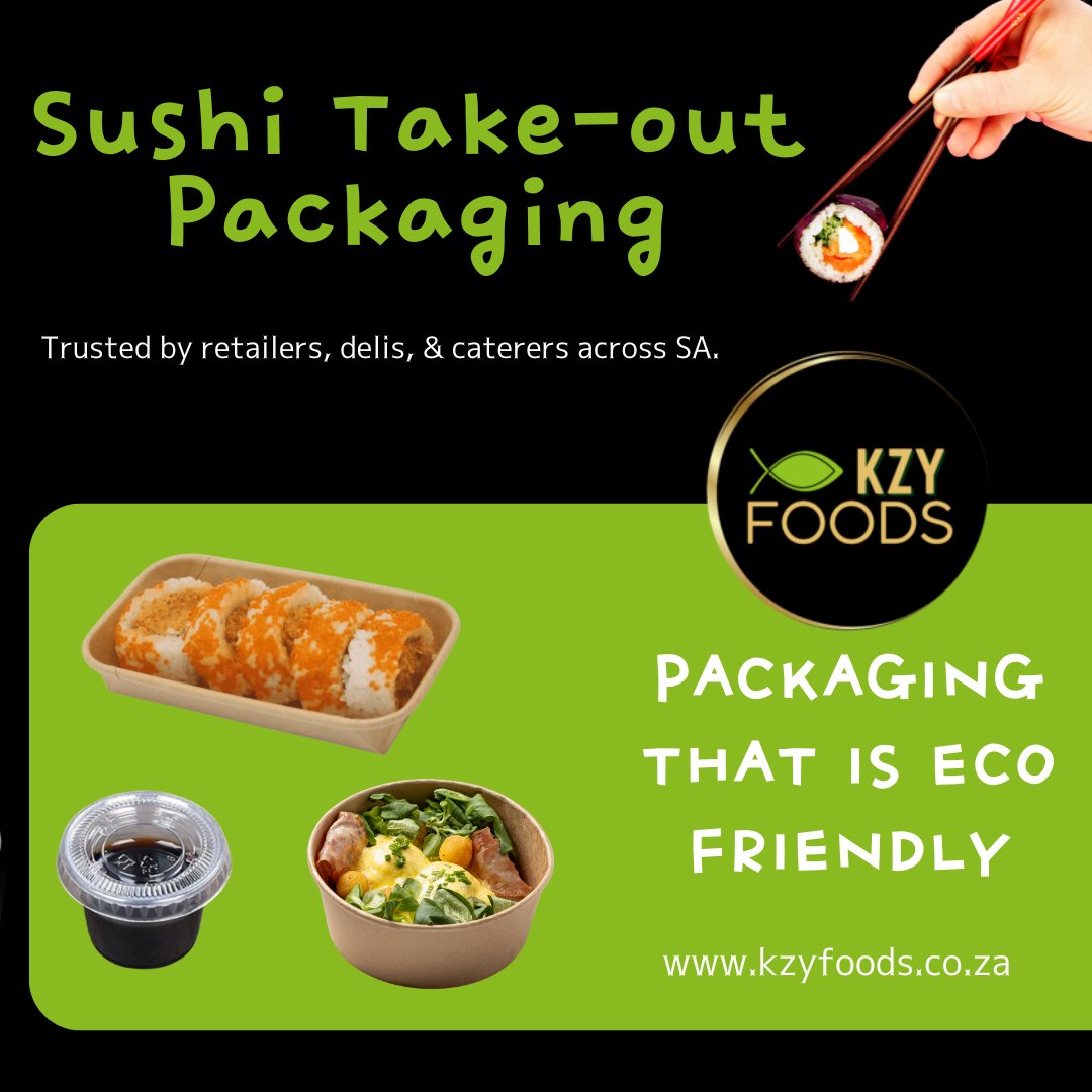 Trusted by delis, retailers &amp; caterers across SA ♻️

KZY Foods supplies eco-friendly sushi take-out packaging — reliable, durable &amp; built for professional kitchens.

📧 info@kzyfoods.co.za | 🌐 kzyfoods.co.za

#KZYFoods #EcoPackaging #CateringSupplies #SushiWholesale