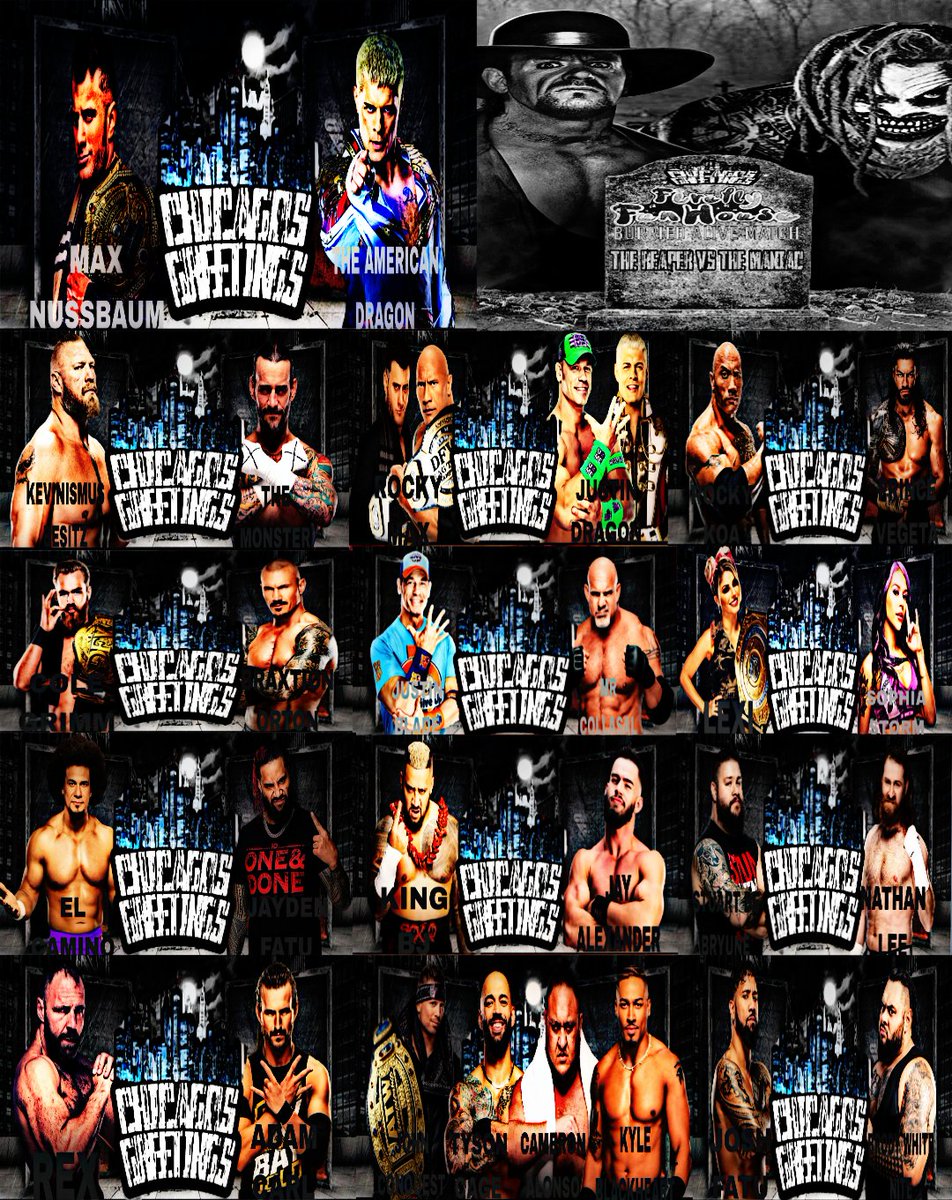 After yesterday..the OFFICIAL Full 14 MATCH CARD for this weekends SECOND ANNUAL Chicagos Greetings is OFFICIALLY HERE!

See you Saturday and Sunday!

<a href="/TheManiacDFW/">The Maniac</a> <a href="/RockyKoaDFW/">Rocky Koa</a> <a href="/JACYJAYNERP44/">JACY & CANDICE & GIGI (NOT CANDICE & JACY & GIGI)</a> <a href="/SophiaStormDFW/">Sophia Storm</a> <a href="/ElcaminoAmigo/">El Camino Del Guerrero</a> <a href="/DFW_jaydenfatu/">jayden fatu</a>