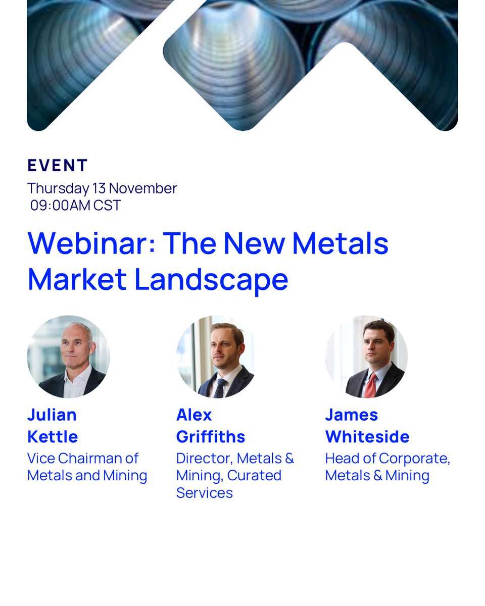 WoodMackenzie's tweet image. How should institutional investors position themselves against the fundamental market disruption reshaping the global metals sector?

Get the strategic insights you need on 13 November 2025 at the Webinar: &quot;The New Metals Market Landscape&quot;

Join our expert speakers @Julian…