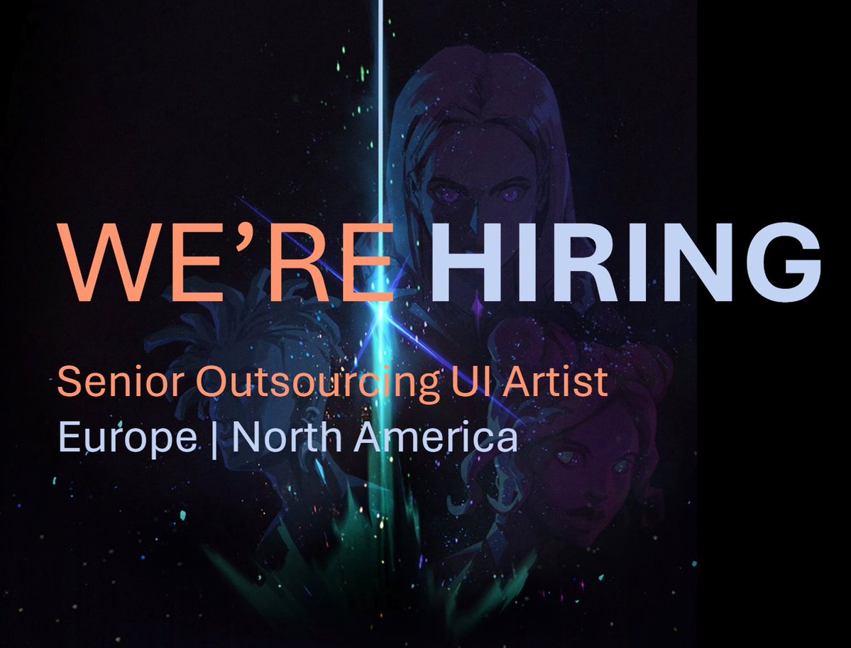 MollySBRecruits's tweet image. ✨𝗦𝗲𝗻𝗶𝗼𝗿 𝗨𝗜 𝗔𝗿𝘁𝗶𝘀𝘁 - 𝗢𝘂𝘁𝘀𝗼𝘂𝗿𝗰𝗶𝗻𝗴✨
We are looking for a Senior UI Artist to join us and collaborate closely with our phenomenally talented internal and external teams, at the core of our exciting, new, AAA IP.
Apply now - lnkd.in/eUn36-Dk
