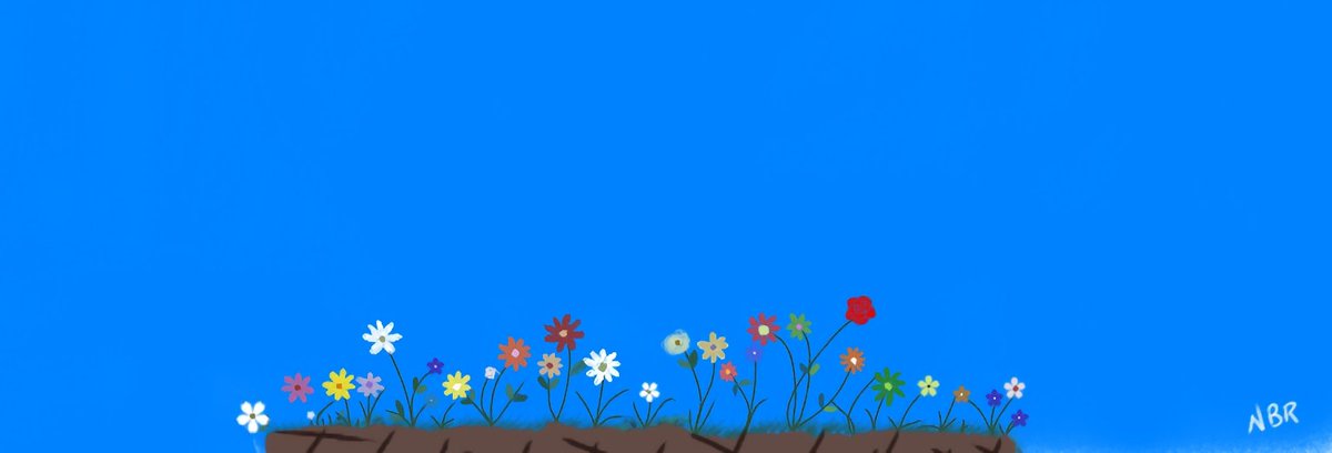 A field of quiet colors on a blue canvas. 🎨🌷
-ArtByMe

#ArtByNBR