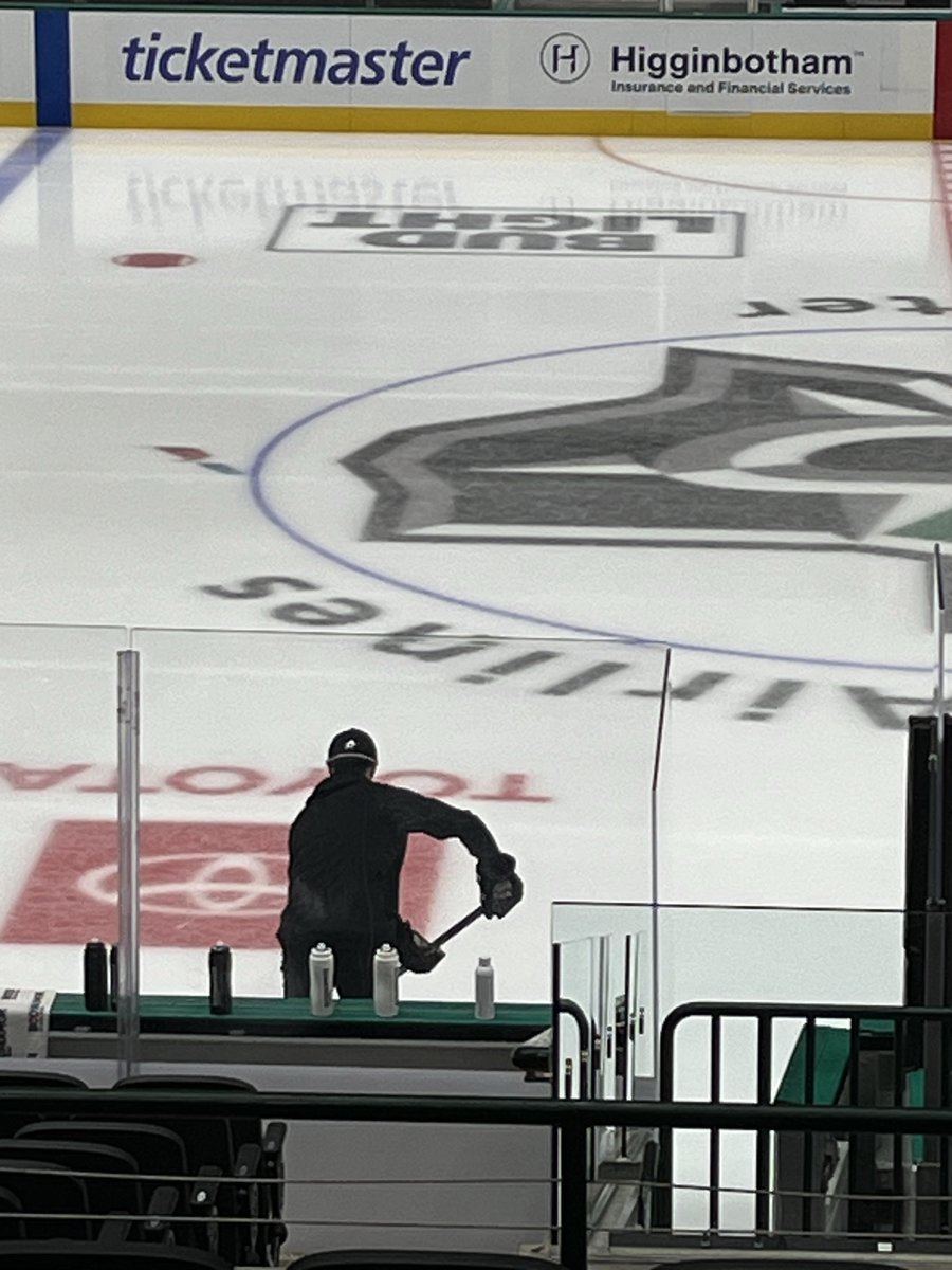 RobertTiffin's tweet image. Thomas Harley is technically on the ice for morning skate, but he’s also wearing slides and shorts. Not sure that counts as being first.