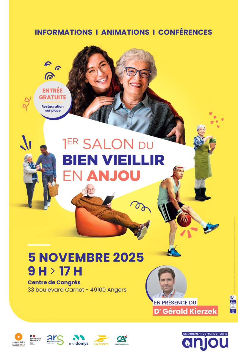 [🗓️Save the date] 
Les équipes de la <a href="/msa49actu/">MSA de Maine-et-Loire</a> seront présentes au 1er Salon du Bien Vieillir en Anjou pour informer le public sur l'#AccèsAuxDroits et les actions de #PréventionSanté.
Plus d'infos 👉maineetloire.msa.fr/lfp/salon-du-b…