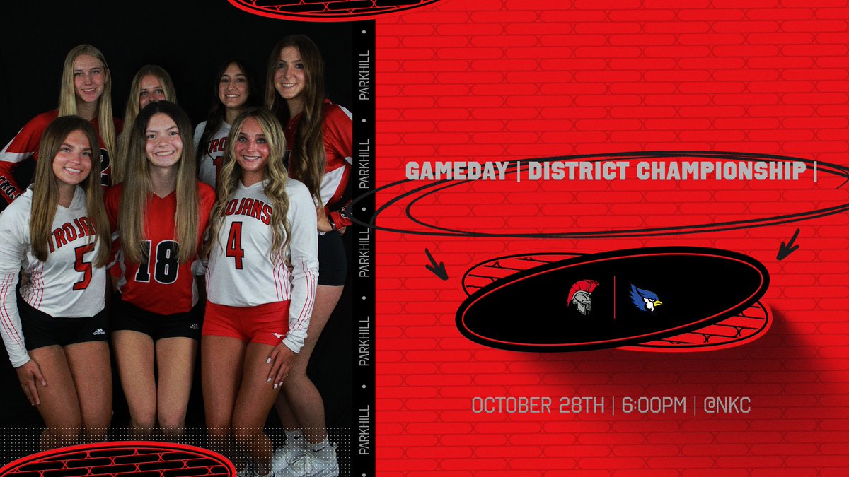 DISTRICT CHAMPIONSHIP MATCH - TONIGHT!!!
Volleyball is in the ship to take on the Liberty Blue Jays.  Game at North KC at 6:00 pm.  Get out there and watch our girls raise the trophy! 
#ParkHillAthletics #WearRedBeLoud