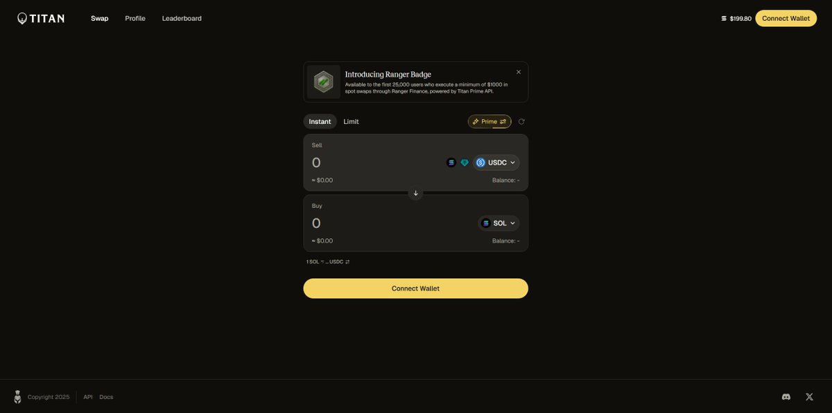 Cosm0_Web3's tweet image. Chapita en @Titan_Exchange  para los 25000 primeros usuarios que swapeen 1000$ o más en el apartado de spot de @ranger_finance 

Titan es un agregador que llevo tiempo usando para mis swaps en Solana. Intento recolectar todas estas chapitas que van sacando 💰