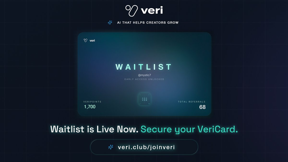 if you’re a creator who is constantly improving your content, we want you as one of the first 100 founding creators for closed alpha.

what you'll get:
💠 daily recommendations
💠 founding member rewards
💠 direct input on how we build veri

join now: veri.club/joinveri