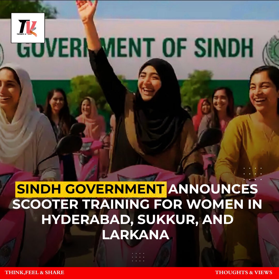 thoughtsviews06's tweet image. Sindh govt launches women’s scooter training in Hyderabad, Sukkur, Larkana.
#Thoughts #DailyThoughts #Inspiration #Motivation #QuotesOfTheDay #LifeThoughts #ThoughtsAndViews #DeepThoughts #MindsetMatters #PositiveVibesOnly