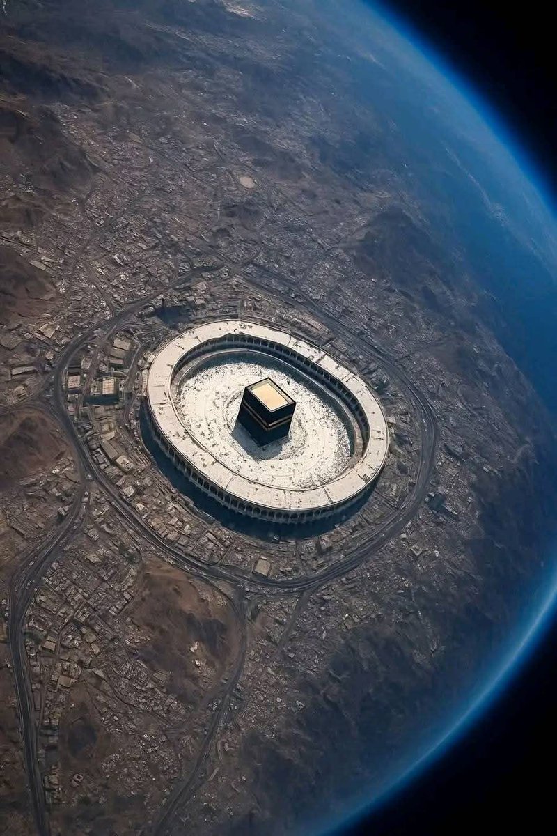 وكأنها لؤلؤ الأرض الكعبه من الفضاء تجاهلها إن استطعت 🕋💖
#مكة_المكرمة