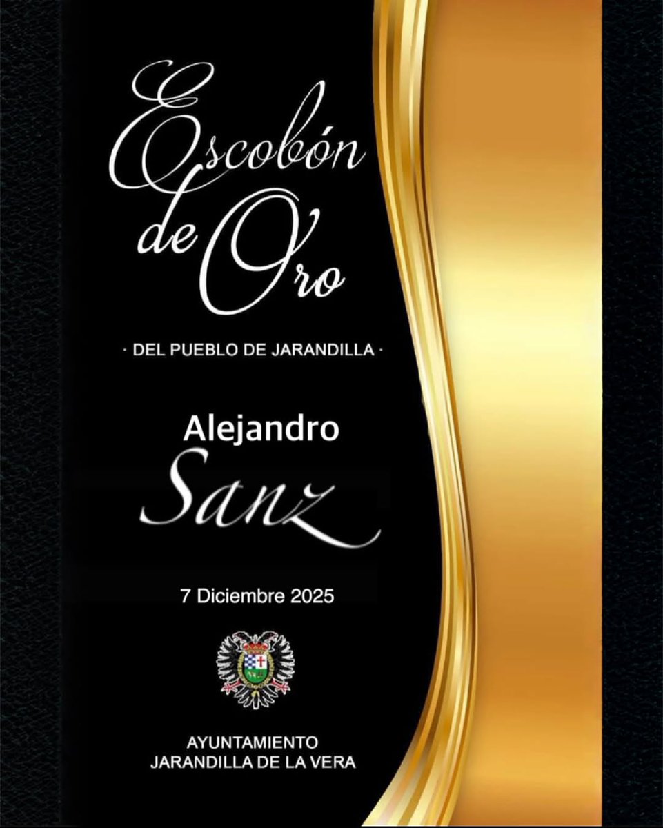 bailoconvosok's tweet photo. El Ayuntamiento de Jarandilla de la Vera entregará a @alejandrosanz el Escobón de Oro 2025.

El evento será el próximo 7 de diciembre, en el marco de la tradicional fiesta de Los Escobazos

#EscobónDeOro2025 #Jarandilla #Sanz #AlejandroSanz #Premios #PremioSanz #OrgulloSanzero https://t.co/gUD1IjPZrb