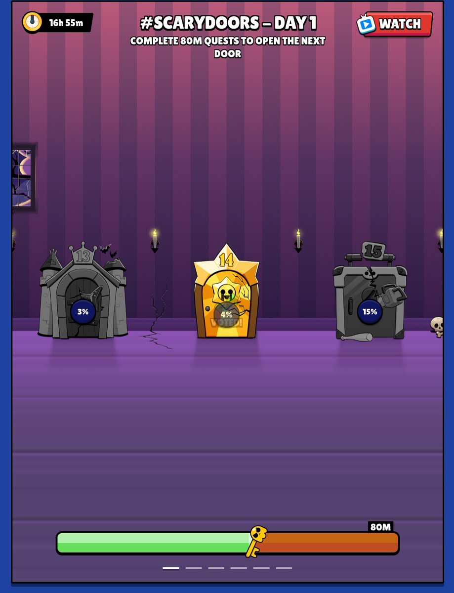 Gotta do the same.  My day 1 Scary Door voting 

#BrawlStars #scarydoors