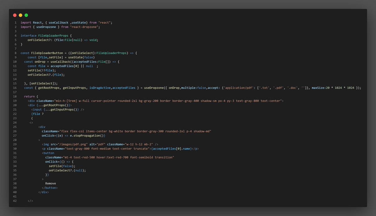 BH_codes's tweet image. Day 18/90 🚀

Building my mini SaaS at 17 

-Today I worked on the uploading feature for my AI Resume Builder 

-Implemented drag &amp;amp; drop file uploads using React Dropzone 

next: analysis 

#buildinpublic #react #nextjs #saas #indiedev #webdev #ai